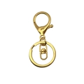 Golden metal keychain set featuring lobster clasp, swivel link, and split ring components - Gold (Lobster Clasp + Figure 8 Buckle)