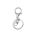 Polished silver metal lobster clasp with swivel ring and keychain loop accessory set - Bright Silver (Lobster Clasp + Figure 8 Buckle)