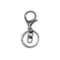 Gunmetal keychain hardware set with spring ring, jump ring, and swivel clasp hooks - Gun Black (Lobster Clasp + Figure 8 Buckle)