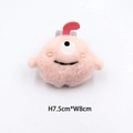 Détail montrant les dimensions 7,5 cm x 8 cm de la broche monstre en peluche rose mignon - Rose Un Oeil Avec Broche