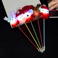 Set of 5 glowing Christmas ballpoint pens with Santa, reindeer, and snowman designs - Glowing Christmas Pen