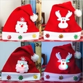 LED light-up Christmas plush hats featuring Santa Claus and reindeer designs with snowflakes - Cartoon Glowing Christmas Hat (One Size)