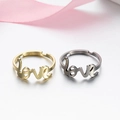 Adjustable Love letter open rings in gold and silver tones for a sweet stylish look - 016 (Love Letters)