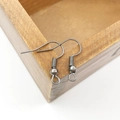 Detail of antique silver fish hook earring wires with spring and ball for DIY jewelry - 100 Pcs/Pack / Gun Black