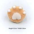 Vue détaillée de la patte de chat en peluche avec 5,2 cm de haut et 5,8 cm de large - Original (Sans Épingle) / Kaki