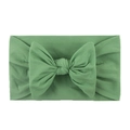 Soft elastic nylon baby headband with large grass green knitted bow for infants - Green