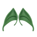 Cosplay latex elf ears props for Halloween in green pointed shape on white background - 10CM OPP Bag / Green (10CM)