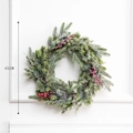 45cm Christmas wreath with frosted pine needles and red berries for festive door decor - Model A Small / Diameter 45cm