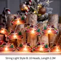 2.3M battery-powered Christmas LED string lights with Santa and Snowman pendants - Merry Christmas Letters Style B (10 LEDs / 2.3M)