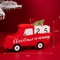 Calendario dell'avvento a forma di camion in legno rosso con countdown per Natale - Calendario Camion di Natale
