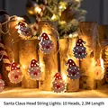 Christmas Santa Claus LED string light with 10 heads and 2.3m length for tree decoration - Santa Head