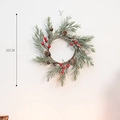 30cm Christmas wreath with green pine needles, natural pine cones and red berries - Style D Small / Diameter 30cm