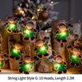 Guirlande lumineuse LED Père Noël style G avec 10 ampoules jaune chaud longueur 2,3m - Père Noël à Paillettes Style G (10 LED / 2.3M)