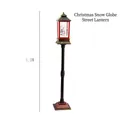 1.3M Christmas street lamp post with snowman lantern and red decorative base - Christmas Kids Lamp Post