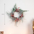 30cm Christmas wreath with red berries, pine cones and artificial snow decoration - Style C Small / Diameter 30cm