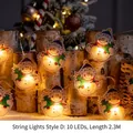 Guirlande lumineuse LED bonhomme de neige Style D avec 10 LED chaudes et 2,3m long - Bonhomme de Neige au Chapeau Violet Style D (10 LED / 2.3M)