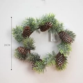 20cm Christmas wreath featuring natural pine cones and green needles for holiday decor - Style F Small / Diameter 20cm