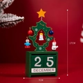 Calendario dell'Avvento in legno verde con renne e blocchi di data mobili in legno - Calendario Albero di Natale Verde