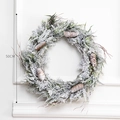 50cm artificial Christmas wreath with snowy pine needles and natural pinecones for door decor - Model B Large / Diameter 50CM