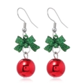 Christmas bow and red ball drop earrings with green sequins for holiday style - Bow Combination