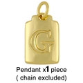 Detail of gold letter G pendant with textured surface and secure jump ring fastener - G (Chain Not Included)