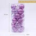 30-piece set of purple Christmas ornaments in various finishes stored in a clear tube - 7cm/30pcs Set / Purple