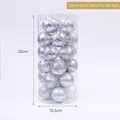 30-piece silver Christmas ball ornaments set with matte and glitter finishes in a 6cm size - 6cm/30Pcs / Silver