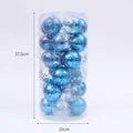 30pcs 7cm blue Christmas ball ornaments set with glitter and glossy finish - 7cm/30pcs Set / Blue