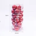Set of 30 red 6cm Christmas ball ornaments in assorted finishes inside a clear barrel - 6cm/30Pcs / Red