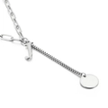Minimalist silver chain necklace featuring a capital J pendant and round tag charm - Letter J(KN114936-Z)