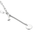 Silver letter I pendant necklace with chunky clip and box chain mix style - Letter I(KN114935-Z)