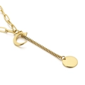 Collar minimalista de acero inoxidable dorado con un llamativo colgante de la letra C - Inicial C(KN114955-Z)