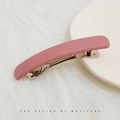 Minimalist matte pink rectangular spring hair clip with durable metal base for women - Square Style / Matte Pink