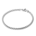 Minimalistisches silbernes Schlangenkettenarmband mit Metalglanz und Karabinerverschluss - 3mm Armband (KB139512-Z)