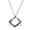 Collana minimalista in acciaio al titanio con ciondoli a triangolo neri e argento - Triangolo Argento + Quadrato Nero (Solo Pendente)