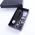 Black crocodile pattern leather key organizer set with silver metal hardware and gift box - Crocodile Black