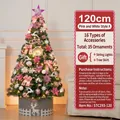 Pink and white 120cm mini Christmas tree set with LED lights and 35 ornaments - 120cm / Pink White
