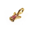 Golden brass angel pendant with pink enamel wings for DIY jewelry bracelet crafting - Pink Enamel Angel Style(17#)