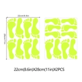 Leuchtende Fußabdruck-Wandaufkleber in Fluoreszierendes Grün, 2er-Set 22x28cm - Fußabdruck Muster Stil