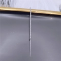 Elegant silver zircon ear crawler earring with long vertical row of sparkling crystals - Single Row Rhinestone Silver
