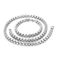 Set gioielli in acciaio argento con collana e bracciale a maglia quadrata da 7 mm - Set Collana e Bracciale / Argento