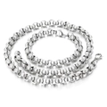 Silberne Titanstahl-Halskette mit spiralförmigen Gliedern und Karabinerverschluss - Silbernes Set (KS136420-Z)