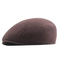 Classic dark brown wool ivy cap for men featuring a structured fit and premium side stitching - 58cm / Coffee
