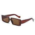 Quadratische transparente Bernstein-Sonnenbrille mit braunen Gläsern im modernen Stil - Tee Rahmen Tee Gläser