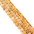 Fili di perline in pietra naturale opaca gialla e arancione in varie dimensioni per gioielli - 4mm/Foro 0.8mm/Circa 85pz / Giada Gialla Smerigliata