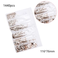 Nail art crystal rhinestones 1440pcs pack in gold and silver flatback glass crystals - Solid Rose Gold
