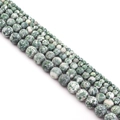 Frosted green and white speckled aventurine jade beads for DIY jewelry making - Frosted Green Spot Stone