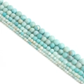 Frosted blue-green natural stone beads strands in various sizes for DIY jewelry making - Matte Amazonite