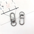 Gunmetal heart-shaped spring clip with rotating ring for DIY keychain and bag accessories - Keychain / Gun Black