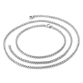 Schicke silberne Gliederkette und Armband Set mit Karabinerverschluss für Damen und Herren - 2,5mm Set (KS136427-Z)